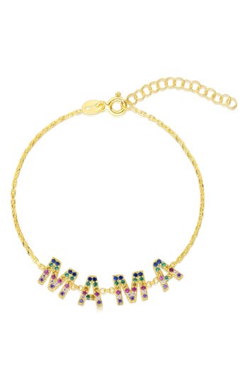 Sphera Milano Cz Mama Chain Bracelet In Gold Rainbow