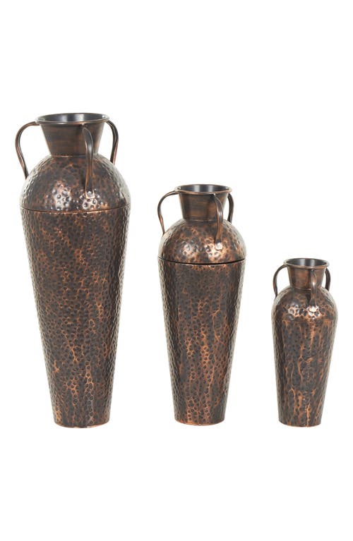 Sonoma Sage Home Set Of 3 Assorted Metal Vases In Copper