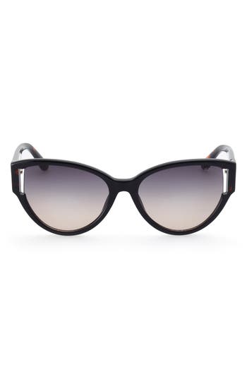 Guess 56mm Gradient Butterfly Sunglasses In Black