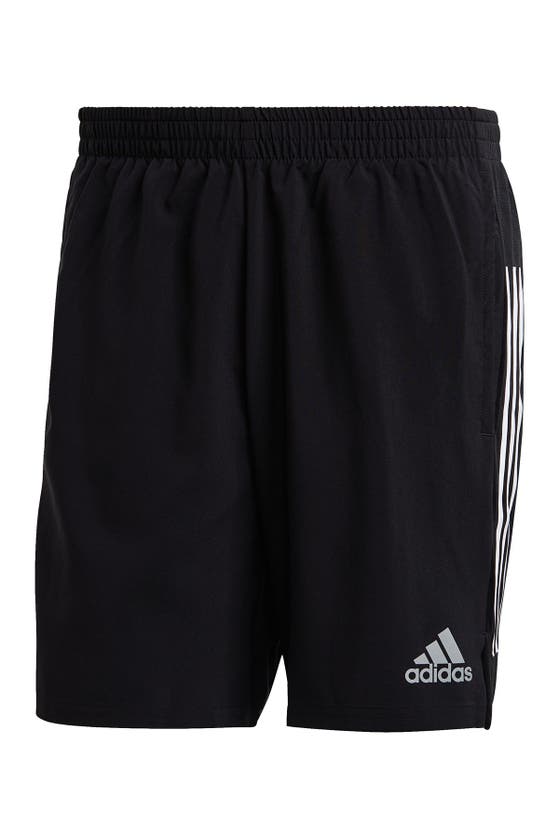 Adidas Originals Own The Run Shorts In Black/ Almost Lime/ Silver