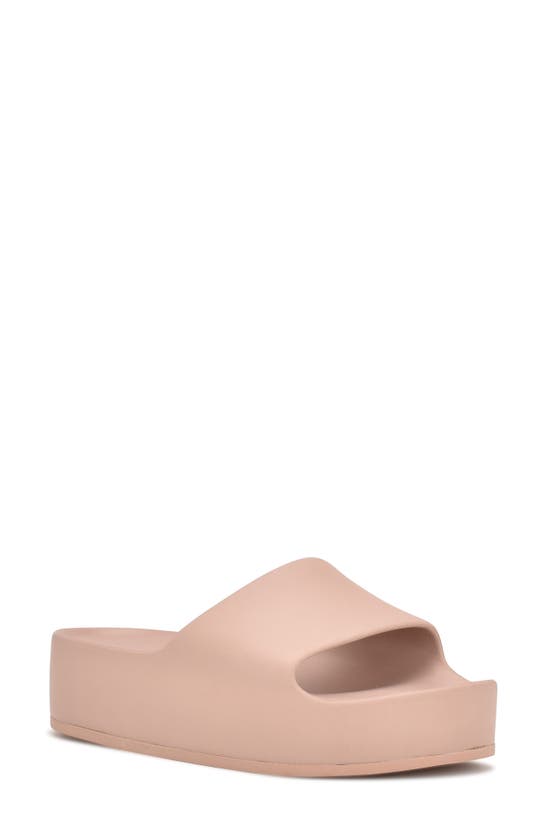 Nine West Pool Platform Slide Sandal In Light Natural