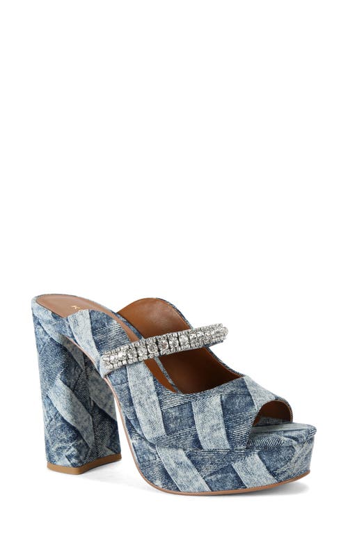 Duke Peep Toe Platform Sandal in Navy