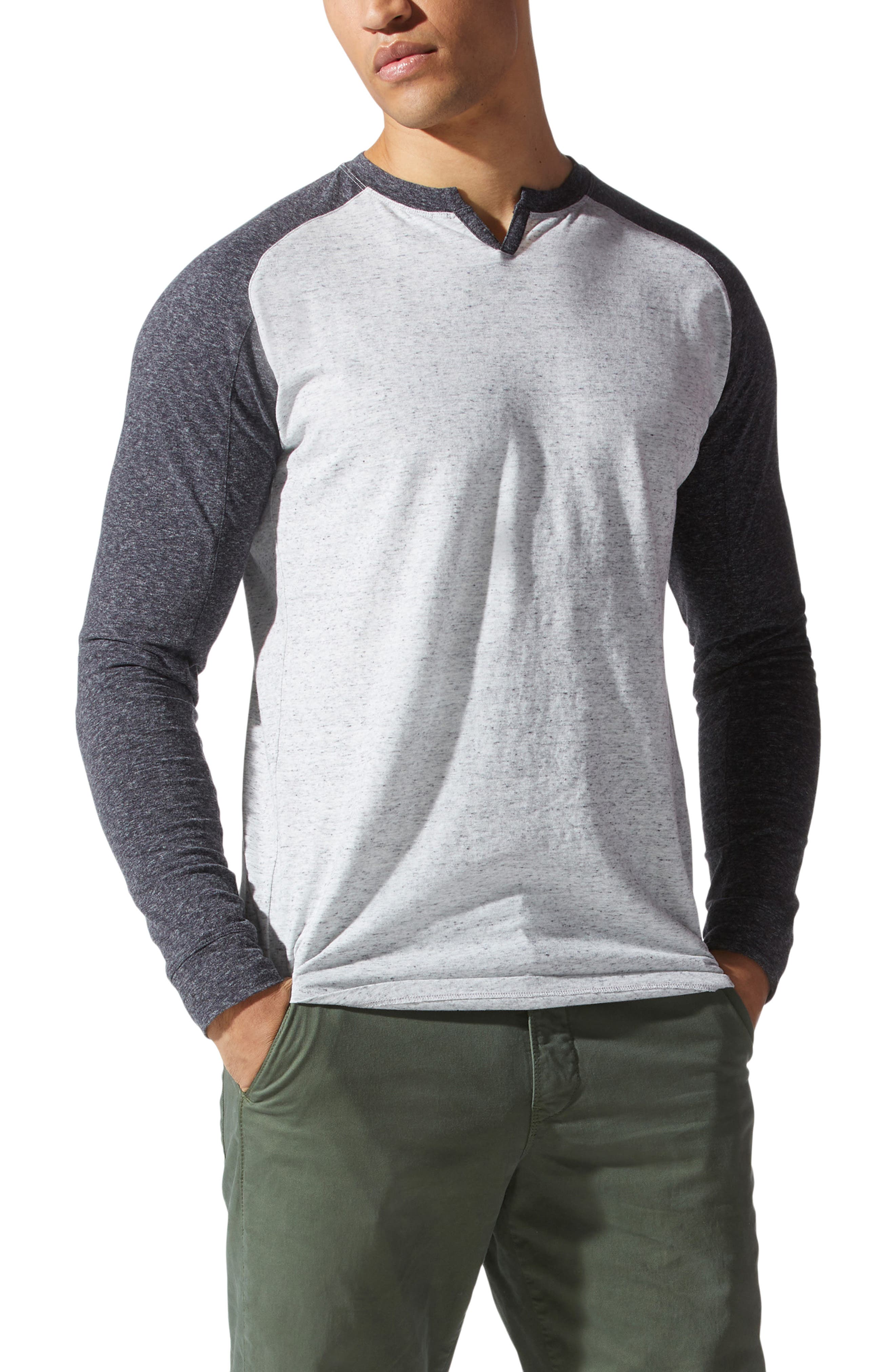 mens v neck long sleeve t shirt