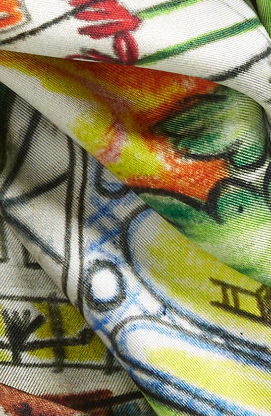Shop Acne Studios Print Silk Square Scarf In Multicolor