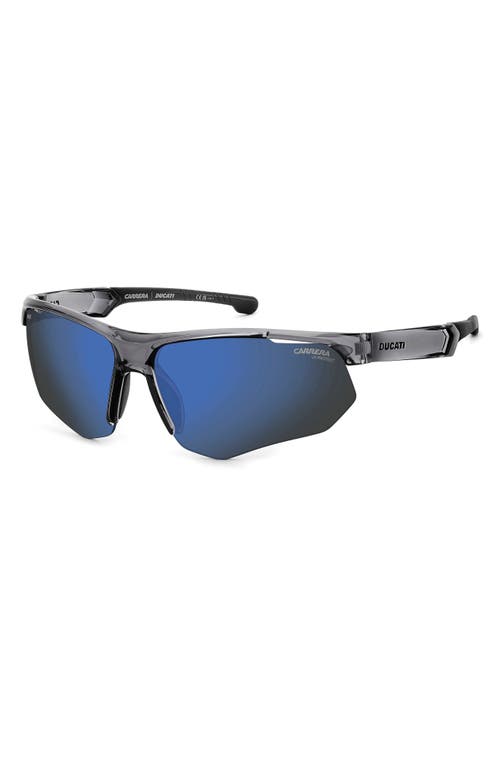 Carrera Eyewear X Ducati 69mm Carduc Rectangle Sunglasses In Grey Black/blue Sky
