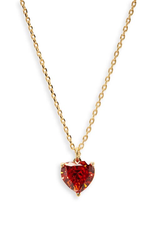 Shop Kate Spade New York My Love Birthstone Heart Pendant Necklace In Garnet/gold