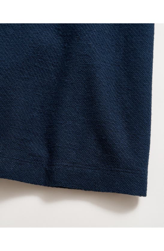 Billy Reid Hemp & Cotton Knit Polo In Carbon Blue