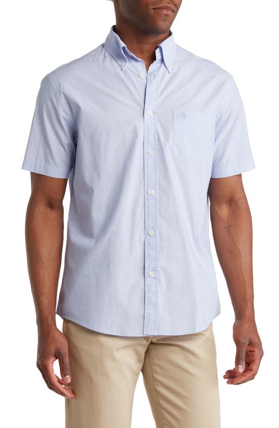 Brooks Brothers Sport Fit Short Sleeve Cotton Shirt In Ltblueeoe