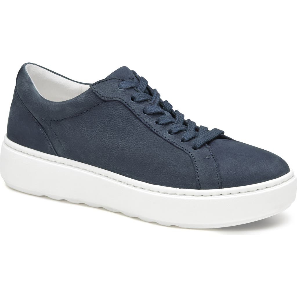 Johnston & Murphy Cammie Low Top Sneaker In Navy Tumbled Nubuck