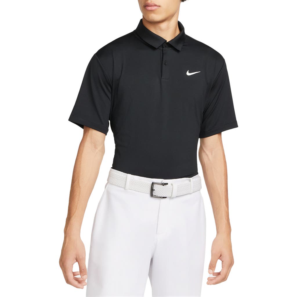 Nike Golf Dri-fit Tour Solid Golf Polo In Black/white