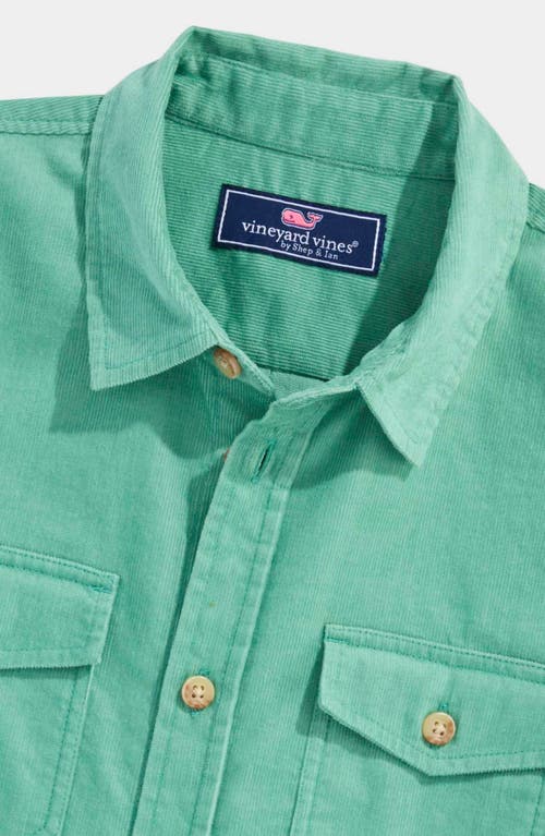 Shop Vineyard Vines Kids' Cotton Corduroy Button-up Shirt In Sage