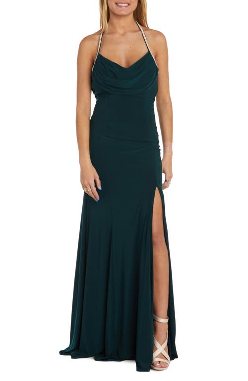 Drape Front Gown in Hunter