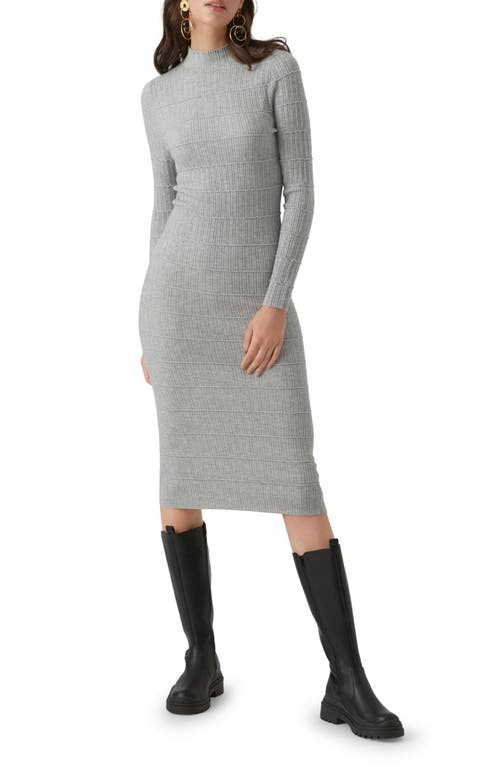 VERO MODA Lucky Long Sleeve Knit Midi Dress Light Grey Melange at Nordstrom,