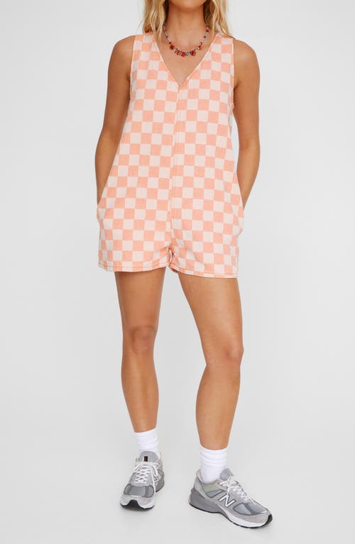 Shop Nasty Gal Checkerboard Twill Romper In Orange