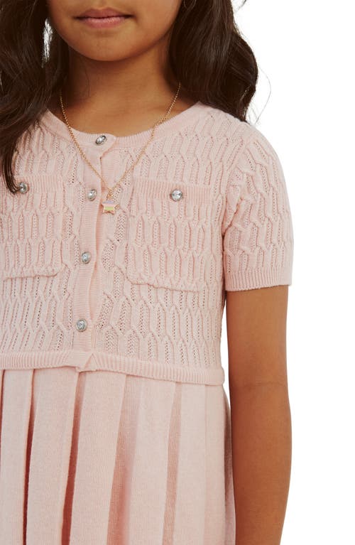 Shop Bardot Junior Kids' Pleated Sweater Dress In Dusty Pink