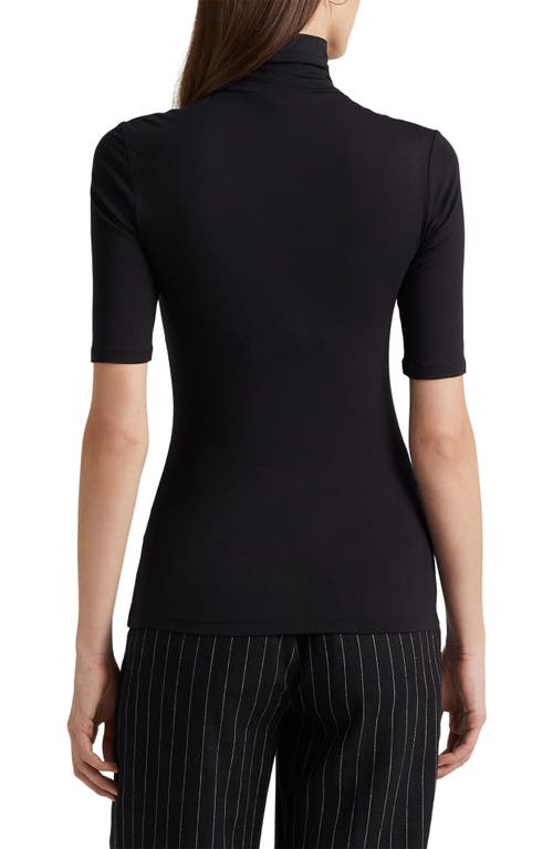 Shop Lauren Ralph Lauren Jersey Turtleneck Top In Polo Black