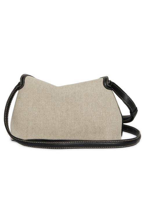 Shop Totême Toteme T-lock Canvas Clutch In Ecru/black