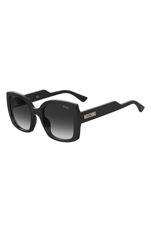 Moschino 54mm Gradient Square Sunglasses In Black/grey