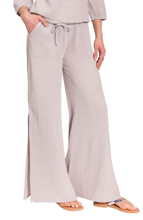 Riley Gauze Split Hem Pants in Lt. Grey