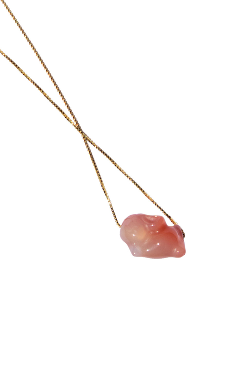 Shop Seree Bunny Pink Agate Pendant Necklace