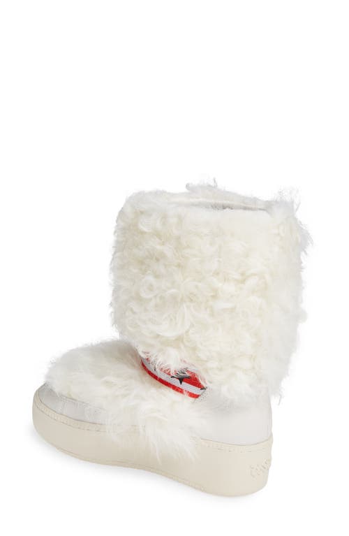 Ash Cool Genuine Shearling Boot In Off White/off White