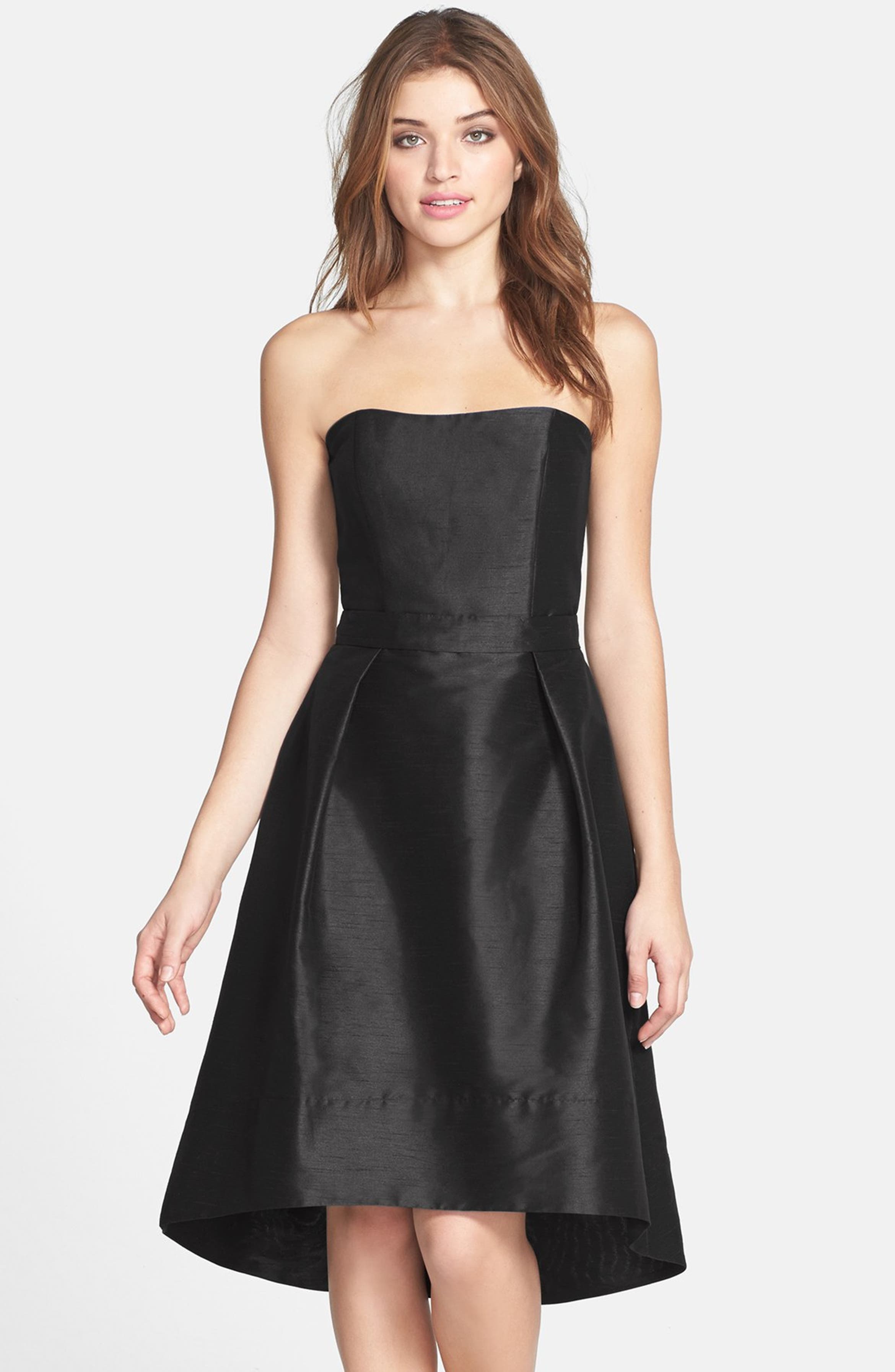 Alfred Sung Strapless High/Low Dupioni Dress | Nordstrom
