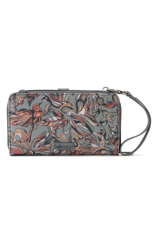 Sakroots Artist Circle Large Smartphone Crossbody Bag In Grey Treehouse
