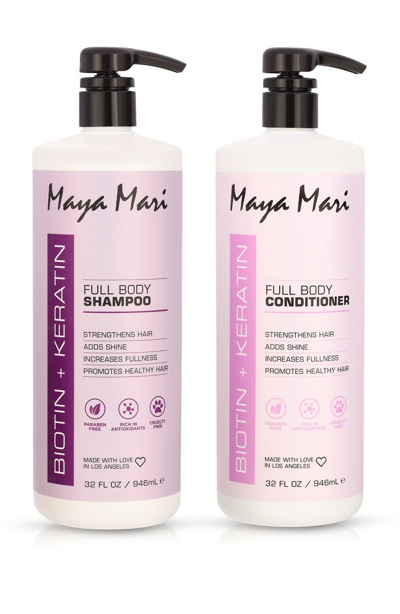 MAYA MARI Biotin + Keratin Shampoo & Conditioner 2 Pack Set - 32oz each, Main, color, NO COLOR