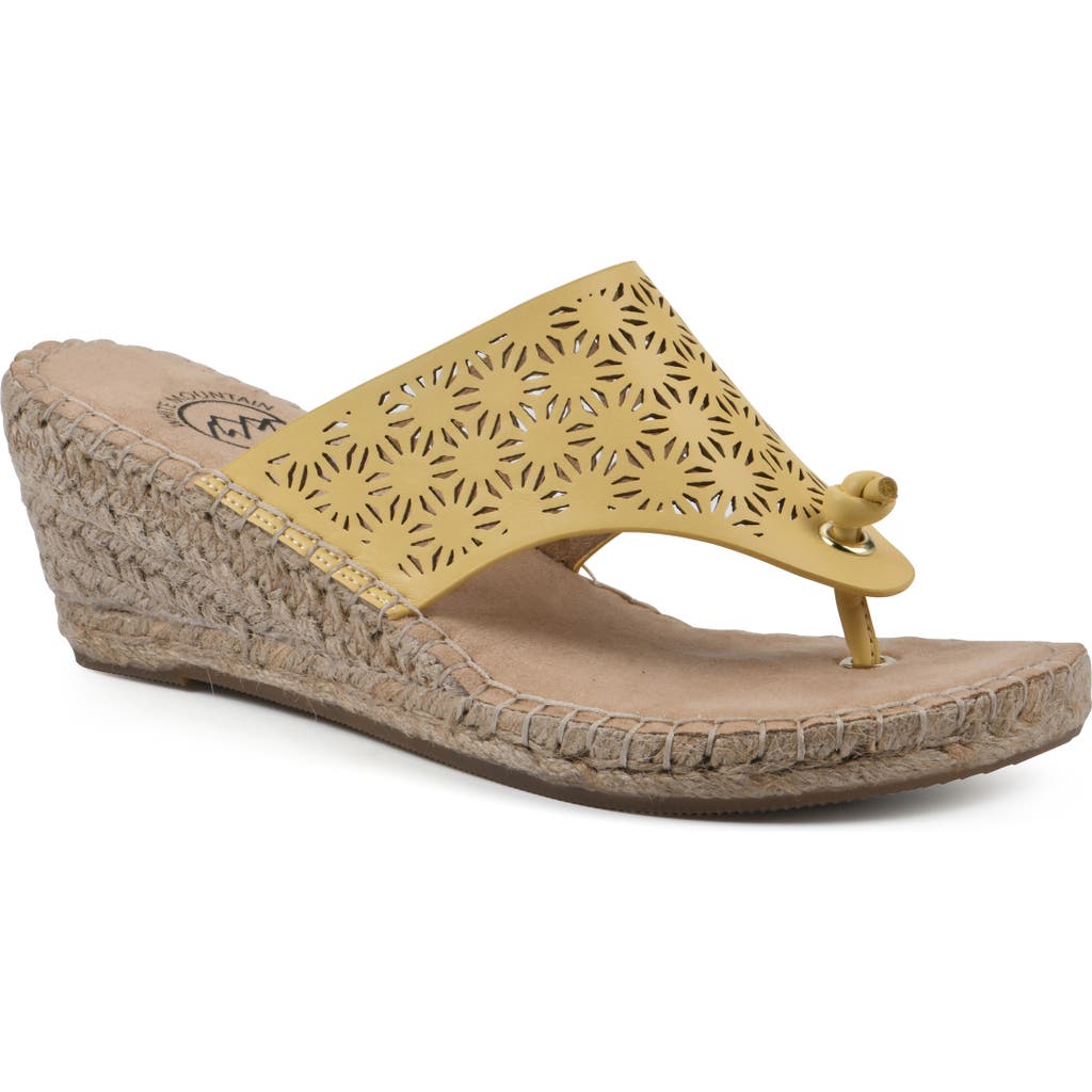 Shop White Mountain Footwear Beaux Espadrille Wedge Sandal In Limoncello/smooth