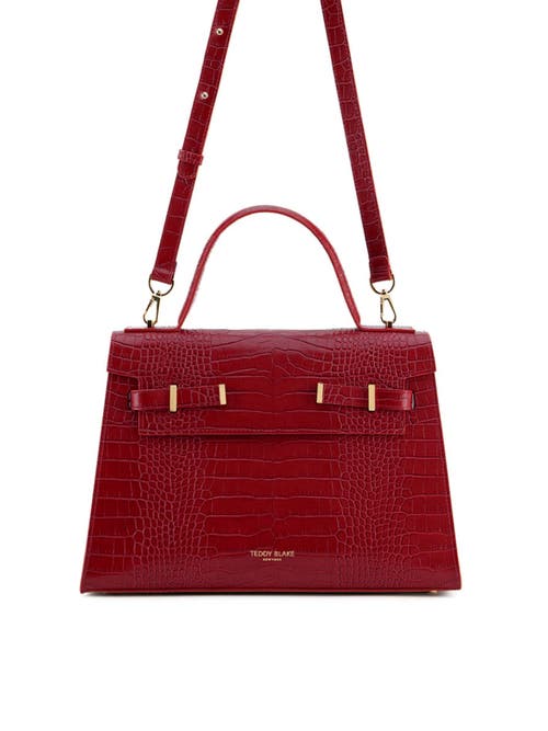 Teddy Blake Ava Croco Gold 14" In Dark Red