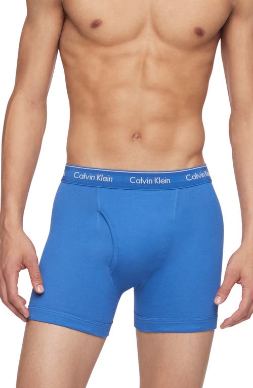 Shop Calvin Klein Classics 3-pack Cotton Boxer Briefs In Blue Bay/minnow/medieval