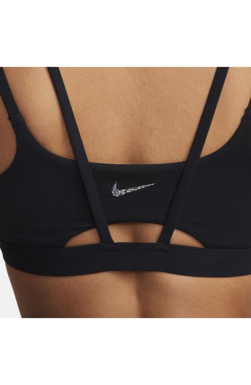 Shop Nike Dri-fit Alate Trace Sports Bra In Black/sail