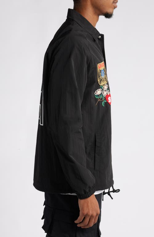 Shop Icecream Flourish Nylon Coach's Jacket In Black