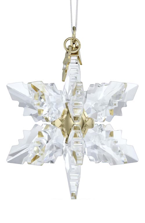 Shop Swarovski 2024 Crystal Snowflake Ornament In Clear/gold