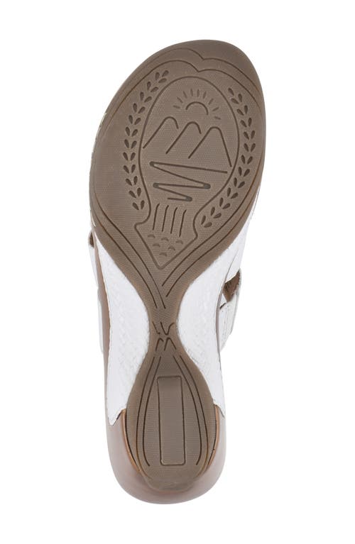 Shop White Mountain Footwear White Mountain Valora Wedge Sandal In White/woven