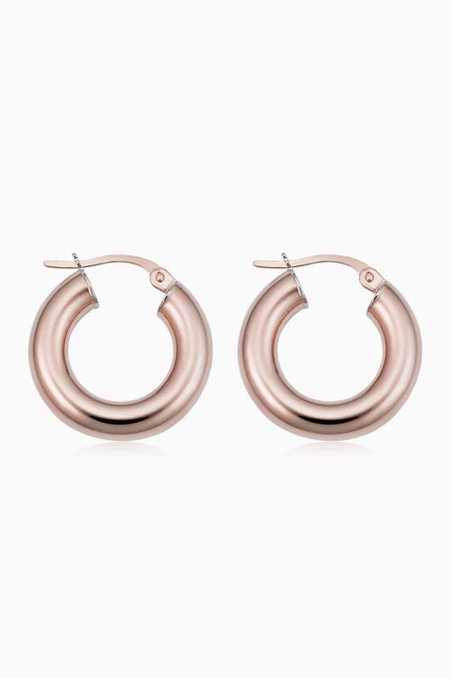 Oradina 14k Rose Solid Gold Everything Bold Hoops In Rose Gold