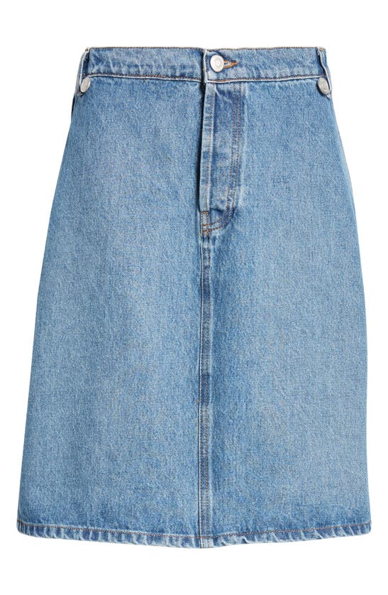 Shop Coperni Open Hip Denim Skirt In Washed Blue