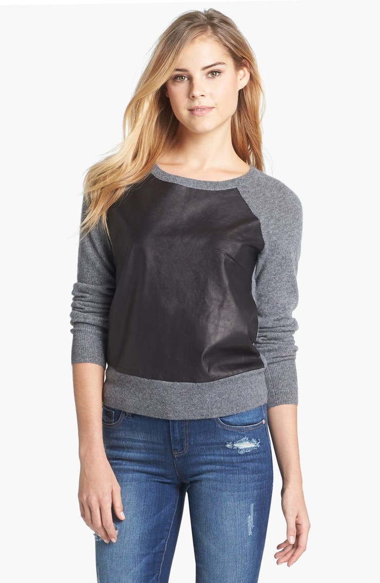 Halogen® Leather & Cashmere Sweater | Nordstrom