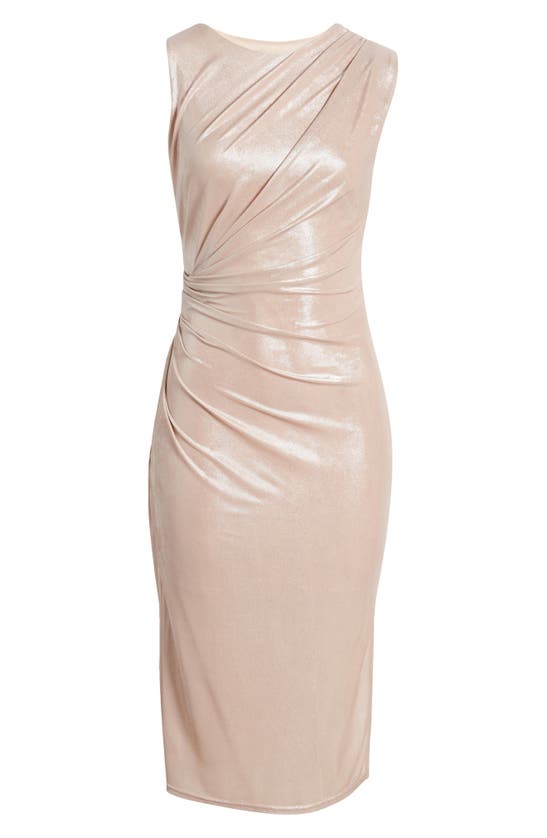 Shop Sam Edelman Shimmer Pleated Dress In Natural Metallic