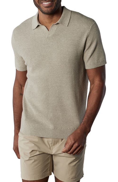 The Normal Brand Waffle Knit Polo In Flax