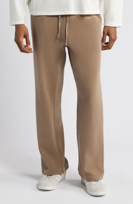 Shop Elwood Core Cotton Straight Leg Sweatpants In Vintage Brown