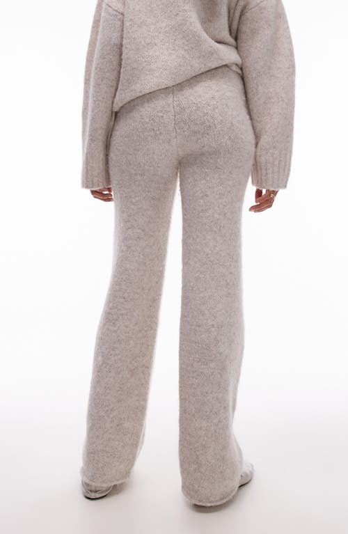 Shop Topshop Fluffy Knit Pants In Stone