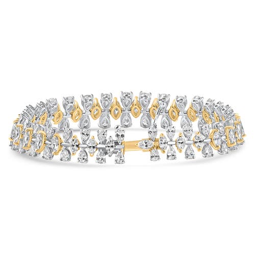 Shop Bliss Diamond 15ct Pear & Marquise Shape Diamond Tennis Bracelet 18k Gold 7" 22grams In 18k Yellow Gold