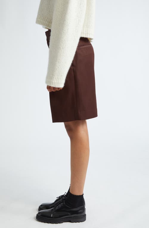 Maria Mcmanus Pleat Front Tailored Shorts In Bitter Chocolate