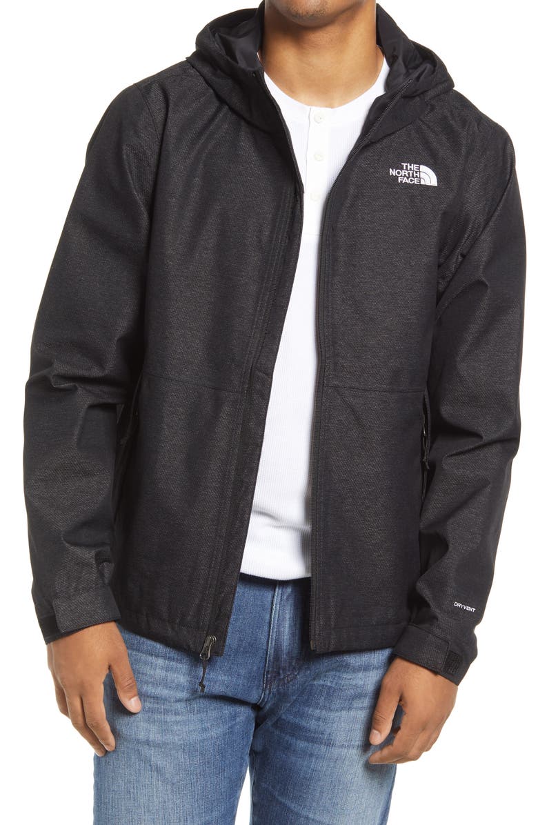 THE NORTH FACE Men's Millerton Waterproof Hooded Jacket, Main, color, TNF BLACK HEATHER