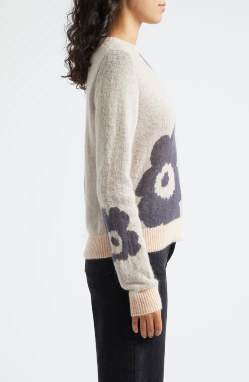 Shop Marimekko Tunnelma Unikko Sweater In Light Pink Dark Grey