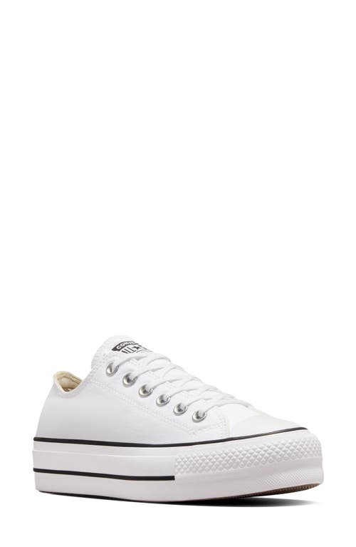 Chuck Taylor All Star Lift Low Top Sneaker in White/Black/White