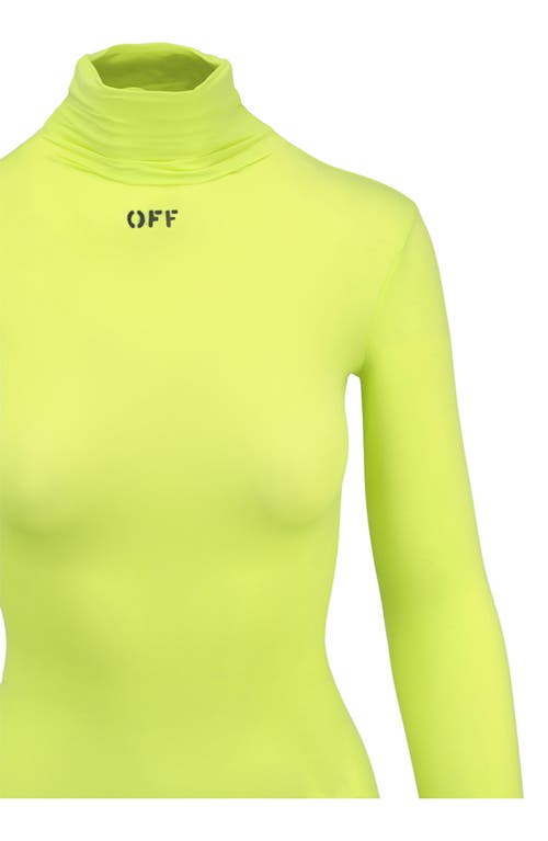 Off-white Off Stamp Sec Skin Long Sleeve Turtleneck Sweater In Green