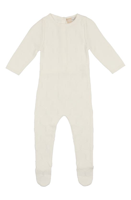 Shop Maniere Manière Honeycomb Cotton Footie In Ivory