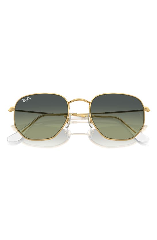 Ray Ban Blue Light Blocking 51mm Round Optical Glasses In Gold Flash